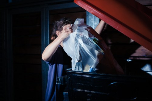 Professional garden waste removal team